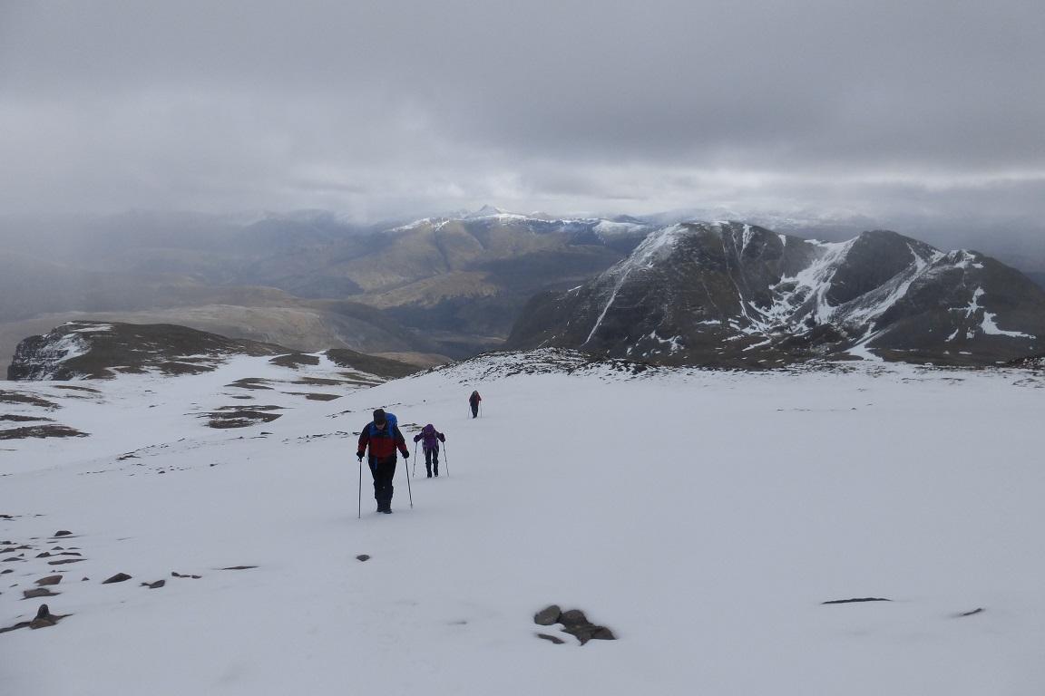 Arriving at the summit of Sgorr Ruadh