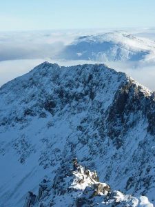 Winter ascent of Crib Goch Ridge Snowdonia 2015.jpg